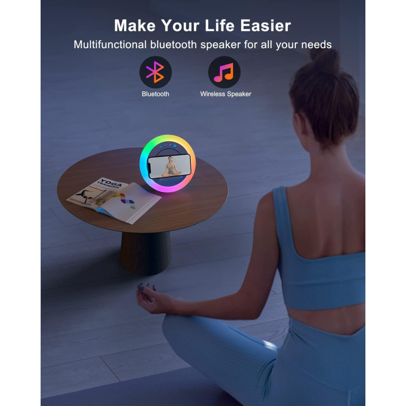 Swarmir Bluetooth Speaker with Lights & Wireless Charging – Perfect Teen Gift