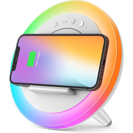 Enceinte Bluetooth Swarmir avec lumières, charge sans fil 5W, cadeau idéal pour adolescentes