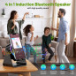 Enceinte Bluetooth Sans Fil avec Support Téléphone Ajustable 360°, Lumière RGB, Son Stéréo - Noir Enceinte Bluetooth Sans Fil avec Support Téléphone Ajustable 360°, Lumière RGB, Son Stéréo - Noir