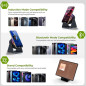 Enceinte Bluetooth Sans Fil avec Support Téléphone Ajustable 360°, Lumière RGB, Son Stéréo - Noir Enceinte Bluetooth Sans Fil avec Support Téléphone Ajustable 360°, Lumière RGB, Son Stéréo - Noir