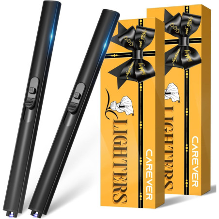 2Pack USB Rechargeable Electric Plasma Arc Candle Lighters - Cool Stocking Stuffers for BBQ, Camping & Gifts