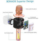Microphone Karaoké Bluetooth BONAOK 3-en-1 Portable Rose Gold pour Fête et Smartphone PC Microphone Karaoké Bluetooth BONAOK 3-en-1 Portable Rose Gold pour Fête et Smartphone PC