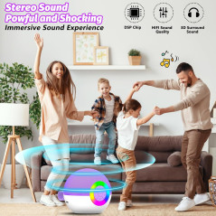 Mini Karaoké Bluetooth Goopow, Microphone Portable LED - Cadeau Enfant