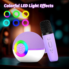 goopow Mini Karaoke Speaker with Bluetooth & LED Lights – Kids & Adults
