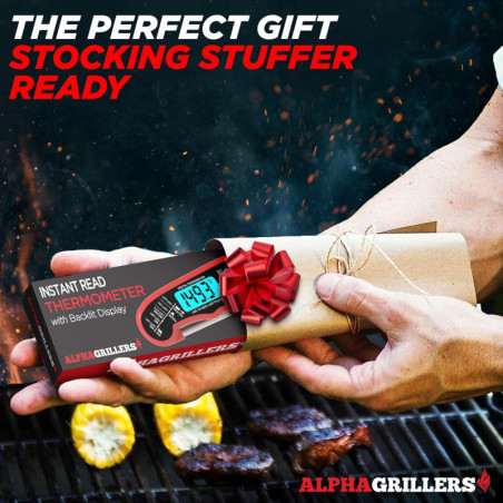 Thermomètre numérique Alpha Grillers pour viande - Lecture instantanée, cadeau idéal pour les hommes