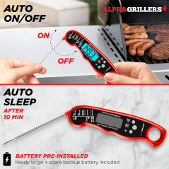 Thermomètre Viande Digital Alpha Grillers - Lecture Instantanée