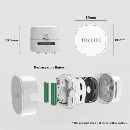 Aspirateur de bureau TRZLIFE rechargeable, mini et durable avec accessoires bonus, idéal cadeau original