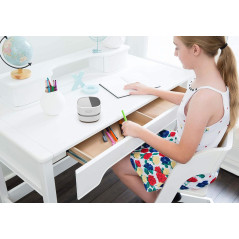 ODISTAR Aspirateur de Bureau Sans Fil, Mini Balai à Poussière 360°, Économie d’Énergie, 90 min Autonomie (Blanc)