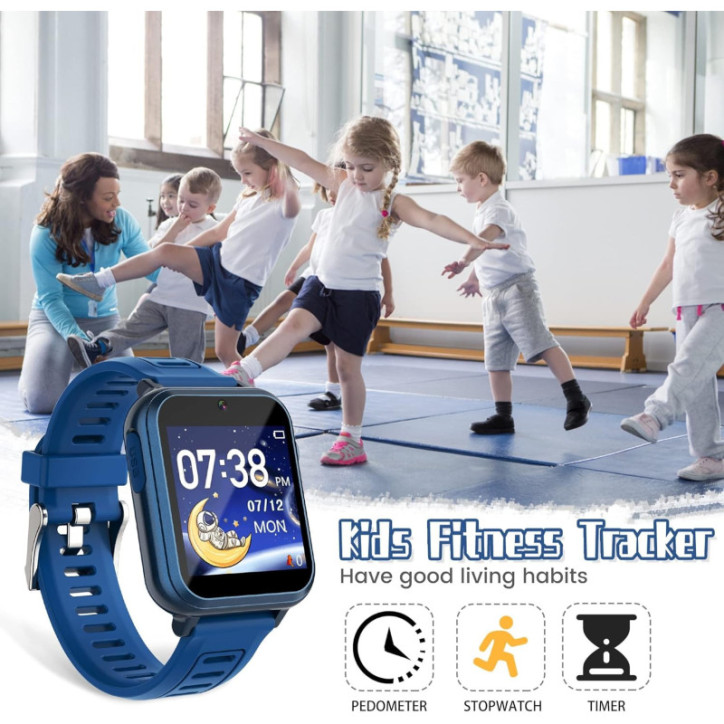 Montre Intelligente Enfants 39 Jeux Écran Tactile HD Caméra Musique Podomètre Lampe Alarme 5-12 Ans
