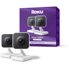 Roku Indoor Camera 2-Pack – 1080p HD, Night Vision, Alexa & Google Ready
