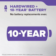 Détecteur de fumée et monoxyde de carbone Kidde, 10 ans batterie, alertes vocales, interconnectable