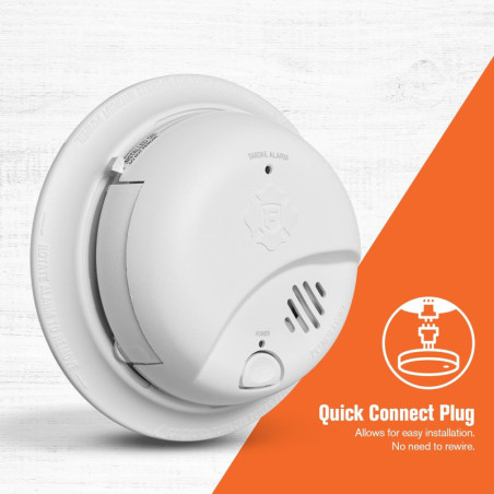 Détecteur de fumée First Alert SMI100-AC câblé avec batterie de secours, pack de 1 unité