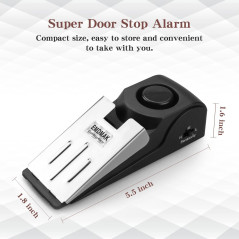 Alarme Arrêt Porte EMDMAK 120dB - Lot de 2 Noir