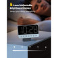 Digital Alarm Clock for Bedroom - Large Bold Numbers, 5 Brightness Levels, 5 Alarms, 8 Night Lights - Silver Digital Alarm Clock for Bedroom - Large Bold Numbers, 5 Brightness Levels, 5 Alarms, 8 Night Lights - Silver