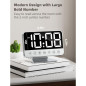 Digital Alarm Clock for Bedroom - Large Bold Numbers, 5 Brightness Levels, 5 Alarms, 8 Night Lights - Silver Digital Alarm Clock for Bedroom - Large Bold Numbers, 5 Brightness Levels, 5 Alarms, 8 Night Lights - Silver