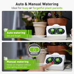 RAINPOINT Automatic Plant Waterer for 10-15 Indoor/Outdoor Pots, Adjustable Output, Battery Powered, IP54 Waterproof