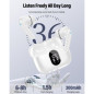 Écouteurs sans fil Bluetooth 5.4, micro anti-bruit, LED, IP7 étanche, stéréo basses, blancs.