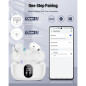 Écouteurs sans fil Bluetooth 5.4, micro anti-bruit, LED, IP7 étanche, stéréo basses, blancs.
