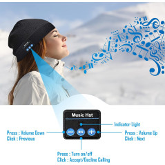 Bonnet LED Bluetooth Homme – Cadeau Saint-Valentin & Anniv