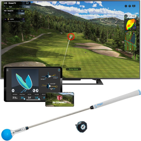 PHIGOLF Home Golf Simulator with Motion Sensor & Swing Stick – 38,000+ Courses, Android/iOS & E6 Connect Compatible