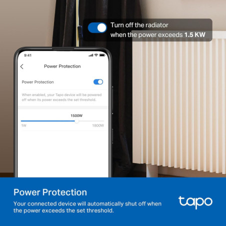TP-Link Tapo P115 Smart Plug Wi-Fi Mini, Compatible Alexa & Google