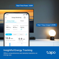 TP-Link Tapo P115 Smart Plug Wi-Fi Mini, Compatible Alexa & Google