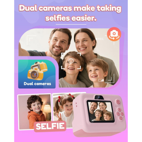 Appareil Photo Enfants Instantané 1080P - Cadeau Anniv Noël