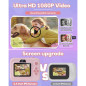 Appareil photo instantané pour enfants 1080P, imprimante photos, cadeau portable rose 3-12 ans