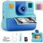 Appareil photo instantané pour enfants 3-12 ans, cadeau Noël/anniversaire, impression 3 rouleaux, 32G, bleu Appareil photo instantané pour enfants 3-12 ans, cadeau Noël/anniversaire, impression 3 rouleaux, 32G, bleu