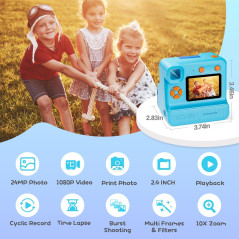 Appareil Photo Enfants Instantané + Carte 32G - Cadeau Noël
