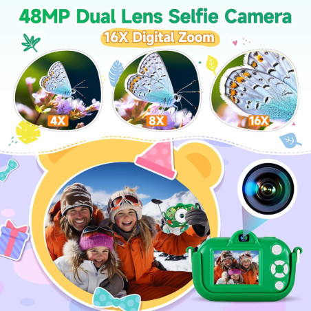 Appareil Photo Enfant 48MP 1080P Cadeau Anniversaire Noël