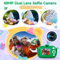 Appareil Photo Enfants 48MP Double Lentille HD 1080P avec Carte 32Go, Cadeau Anniversaire Noël Garçons 3-9 ans