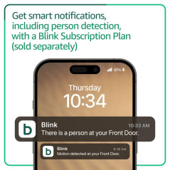 Carillon Vidéo Blink Nouveau Modèle – Vue HD Totale, Batterie 2 Ans, Installation Facile, Module Sync Noir