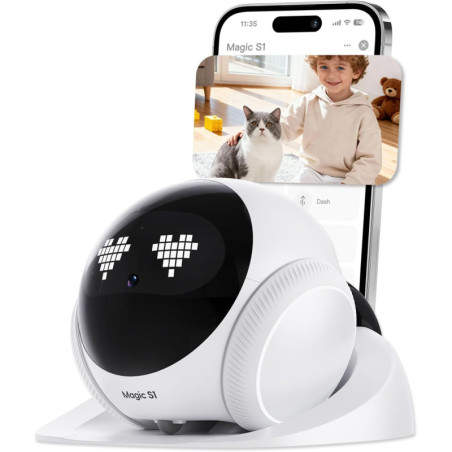 Magic S1 1080P Indoor Security Robot Camera with App Control, 2-Way Audio, Motion Detection & Night Vision
