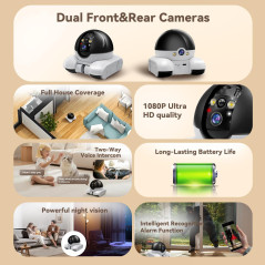 Caméra Sécurité Intérieure DreamBee 1080P Double Objectif Mobile