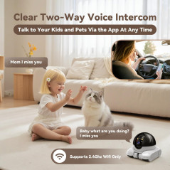 Caméra Sécurité Intérieure DreamBee 1080P Double Objectif Mobile