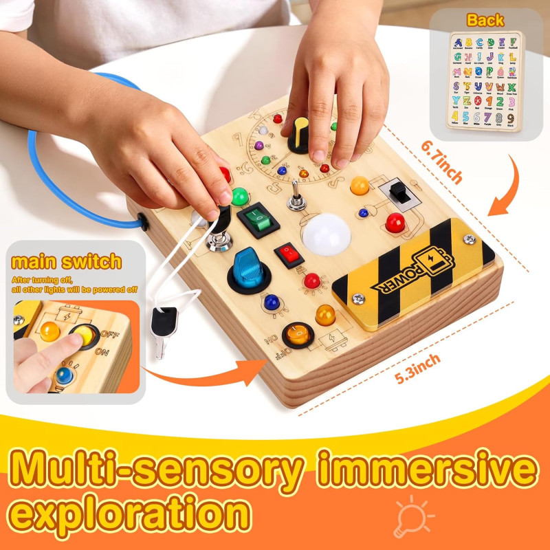 Montessori Busy Board for Toddlers - Sensory Learning Toy 1-3 Years