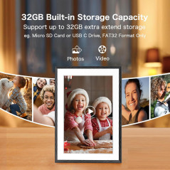Cadre Photo Numérique 10.1 HD WiFi 32GB, Cadeau Idéal Femme