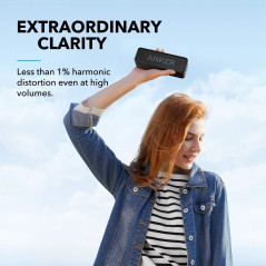 Enceinte Bluetooth Anker Soundcore étanche IPX5, son stéréo, 24h, portable, compatible iPhone/Samsung (Noir)