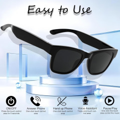 Lunettes AI Bluetooth avec Verres Changeant Couleur & Traduction