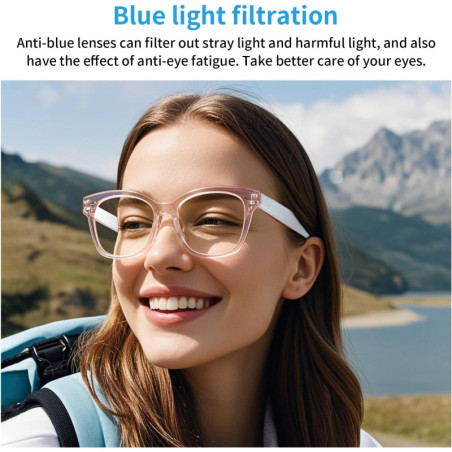 Lunettes Intelligentes Femmes Traduction AI Bluetooth 165+ langues