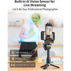 AOCHUAN 4-in-1 Smartphone Gimbal Stabilizer w/ 360° Rotation & Face Tracking