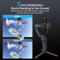 Stabilisateur 3 axes pour smartphone avec éclairage, suivi AI, trépied pliable pour iPhone & Android Stabilisateur 3 axes pour smartphone avec éclairage, suivi AI, trépied pliable pour iPhone & Android