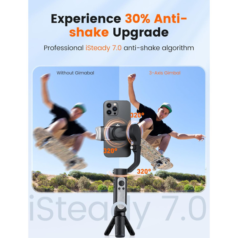 Stabilisateur Hohem iSteady V2S 3-Axes pour Smartphone, AI