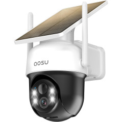 AOSU Wire-Free Solar Security Camera – 360° Panoramic 2K Night Vision