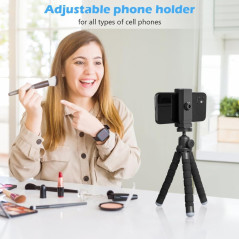 Ubeesize Trépied Téléphone Flexible et Portable avec Télécommande Sans Fil et Support Clip