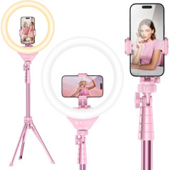 UBeesize 12 Pink Selfie Ring Light & 62 Tripod for Streaming & Recording