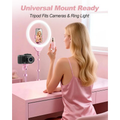 UBeesize 12 Pink Selfie Ring Light & 62 Tripod for Streaming & Recording