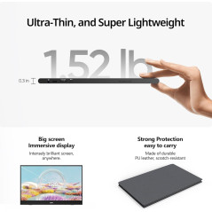 Écran Portable MNN 15,6 FHD USB-C HDMI Ultra-Slim Gaming