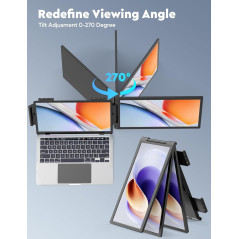 14 FHD IPS Laptop Screen Extender Dual Monitor Portable USB-C/HDMI Plug & Play for Windows/Mac/Android/PS5